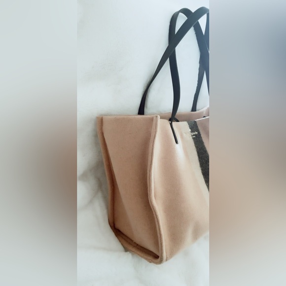 Kate Spade Washington Square Wool Tote Beige Bag - Picture 3 of 8